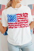 White Flag Graphic Crew Neck Tee